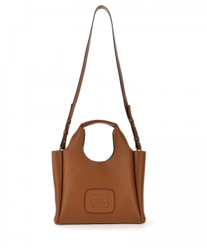 H-BAG SHOPPING PICCOLA H EMBOS COGNAC SCURO