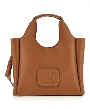 H-BAG SHOPPING PICCOLA H EMBOS COGNAC SCURO