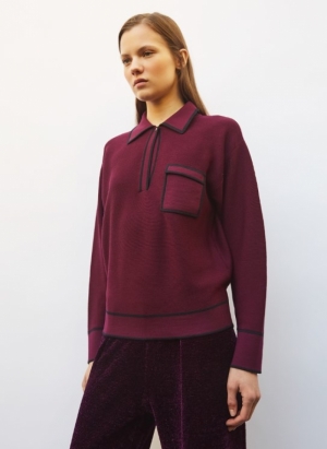 MOLLI KNIT SHIRT PLUM-MIDNIGHT