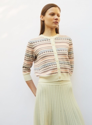 NEW FAIR ISLE KNIT CARDIGAN NATURAL-MULTI