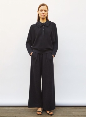 HIGH WAIST. TROUSERS OLD FASH. MIDNIGHT