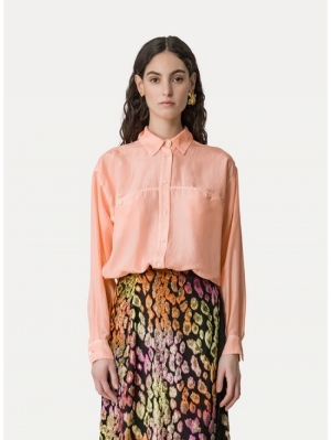 SILK HABOTAI SHIRT PEACH 1029