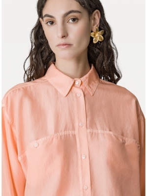 SILK HABOTAI SHIRT PEACH 1029