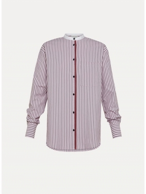 OXFORD STRIPE CONTRASTING COL ROSE 0138