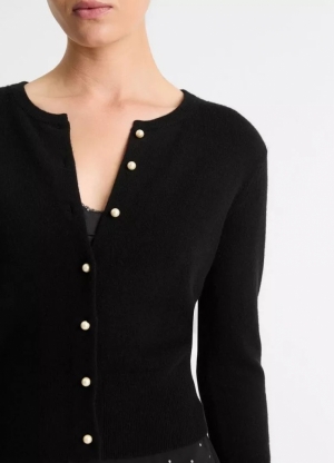 PEARL BUTTON CARDIGAN 001BLK