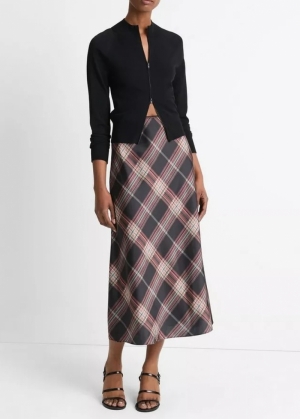 PLAID SHAPED HEM SLIP SKIRT 687VPL