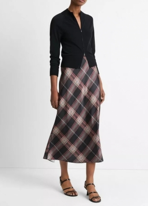 PLAID SHAPED HEM SLIP SKIRT 687VPL