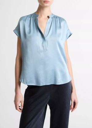GATHERED NK CAP SLV BLOUSE 561DMA