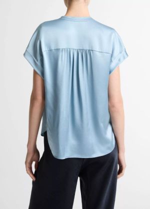 GATHERED NK CAP SLV BLOUSE 561DMA