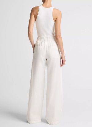 MID RISE COTTON DRAWSTRING PAN 101OWH