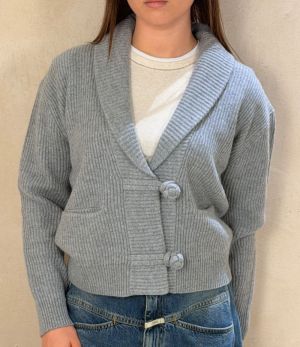 WOOL CASHMERE RIBBED CARDIGAN CALCEDONIO 0988