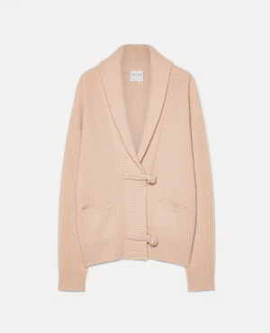 WOOL CASHMERE RIBBED CARDIGAN CASHMERE F50A.3