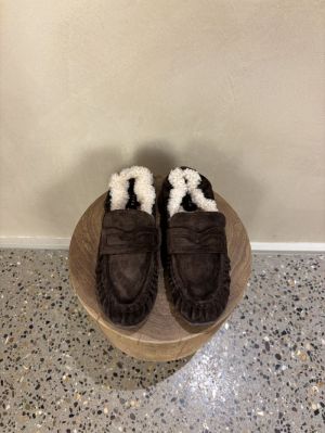 RILEY MIO FUR (L) DK BROWN SUEDE