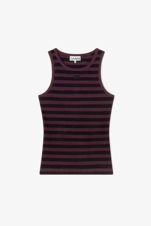 SOFT COTTON RIB TANK TOP CHOCOLATE PLUM 