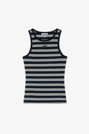 SOFT COTTON RIB TANK TOP SKY CAPTAIN 683
