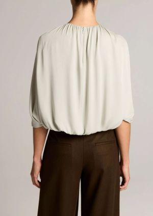 GATHERED CAPE BUBBLE BLOUSE 433STS
