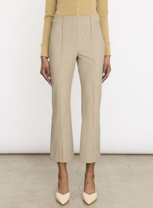 NIKI MID RISE PLAID CROP FLARE 100OBC