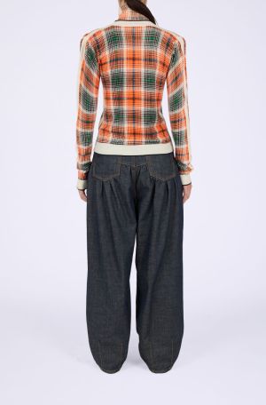 PRINTED MERINO TURTLENECK RUSSET ORANGE
