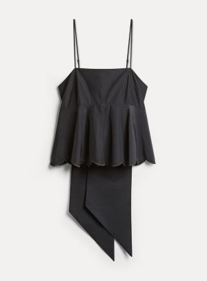CHIC TAFFETAS EMBROIDERED TOP NERO 8003
